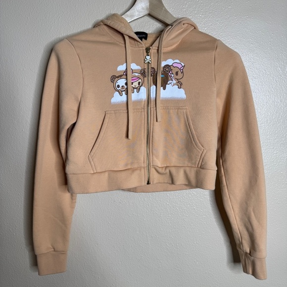 tokidoki Tops - Tokidoki Sweater Women's SP Cropped Donutella Donut Ears Hoodie New